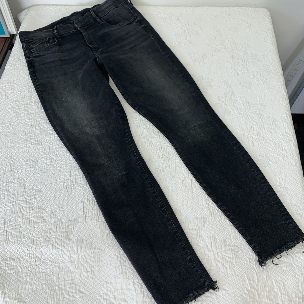 Mother‎ Women's Size 30 High Waisted Looker Ankle Night Hawk Black Jeans